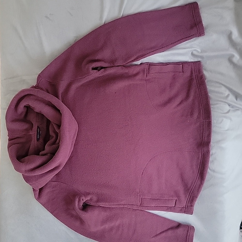TOMMY HILFIGER Colar Sweater with Pockets, Size M, Color Burgundy